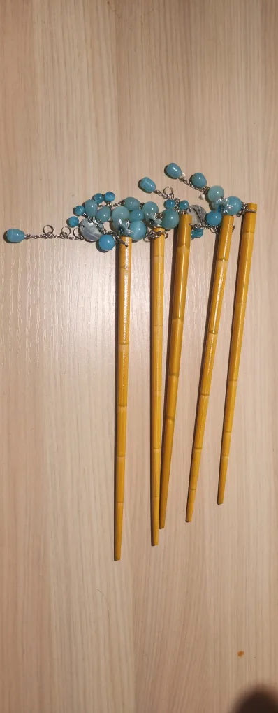 Hair Sticks with Turquoise Beads image indicator(2)