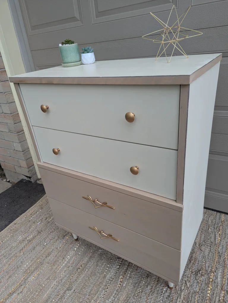 Newly refinished MCM tallboy dresser image indicator(3)
