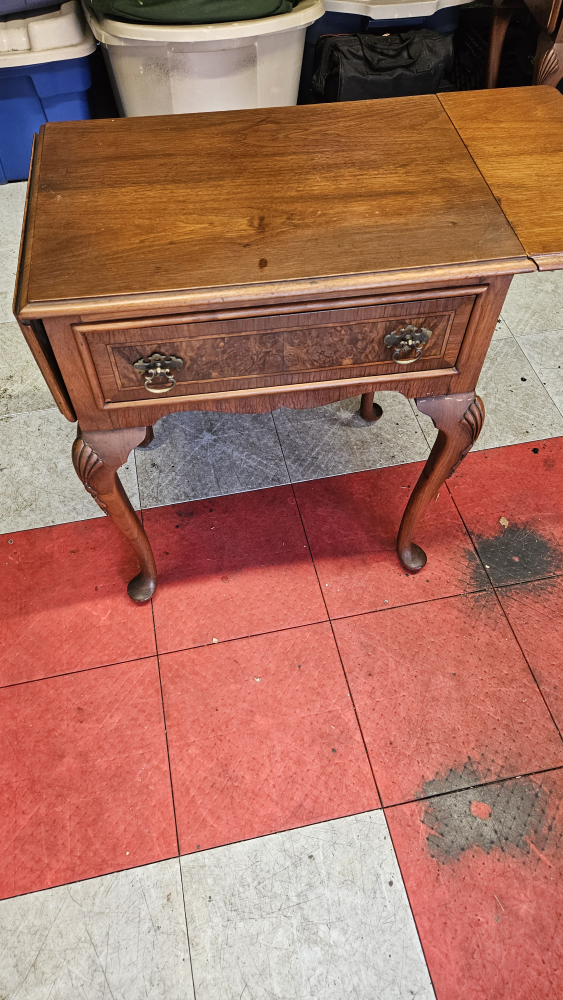 Pair of Vintage Wooden Side Tables w/ 2 Leafs