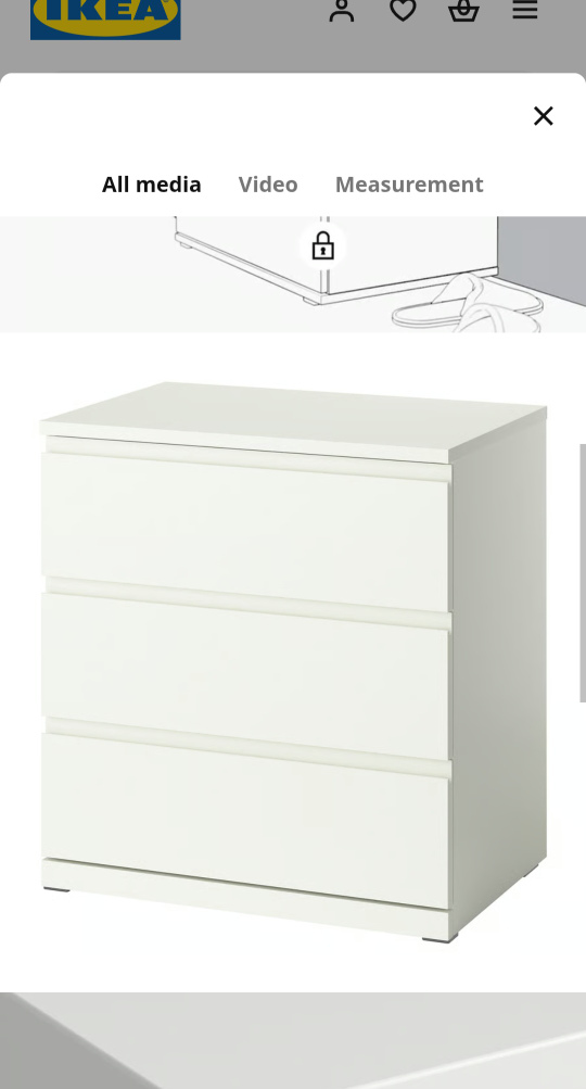 IKEA Malm White 3-Drawer Chest