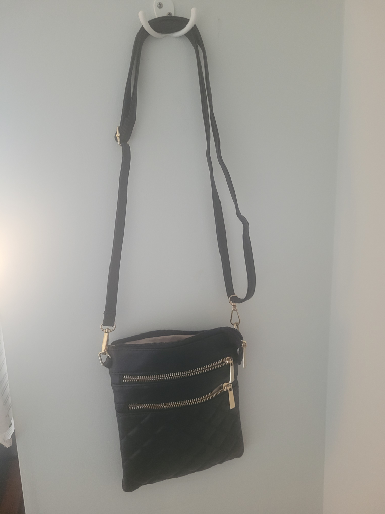 Black Quilted Crossbody Bag