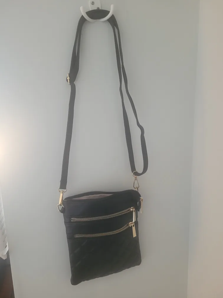 Black Quilted Crossbody Bag thumbnail