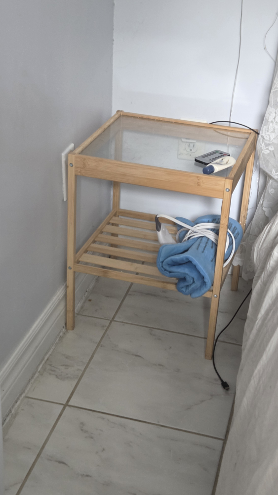 Bamboo Side Table with Glass Top - photo 2