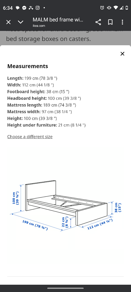 IKEA Malm Twin Bed Frame with 2 drawers- Black - photo 3