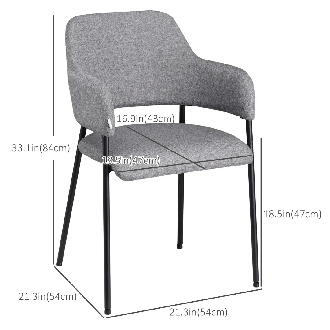 🪑Modern Dining Chairs (Set of 2, Grey) – $155ONLY! 🔥 image indicator(3)