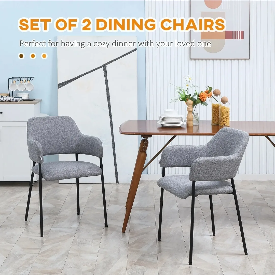 🪑Modern Dining Chairs (Set of 2, Grey) – $155ONLY! 🔥 image indicator(4)