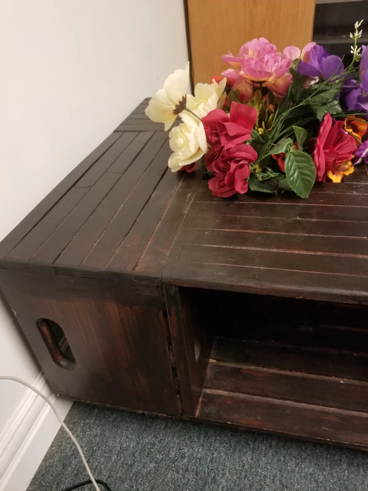 Dark Brown Wooden Crate Coffee Table - photo 2