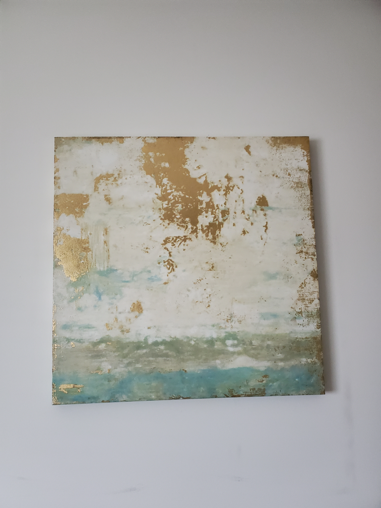 Gold and sky blue picture frame