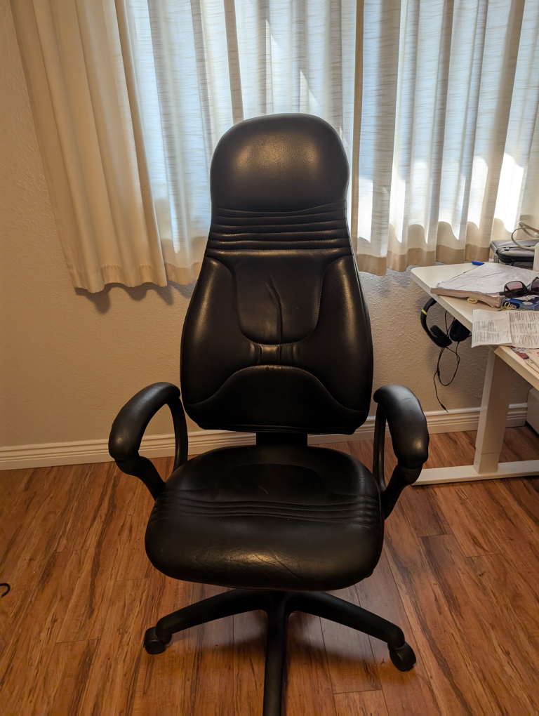 Black Leather Office Chair - photo 2