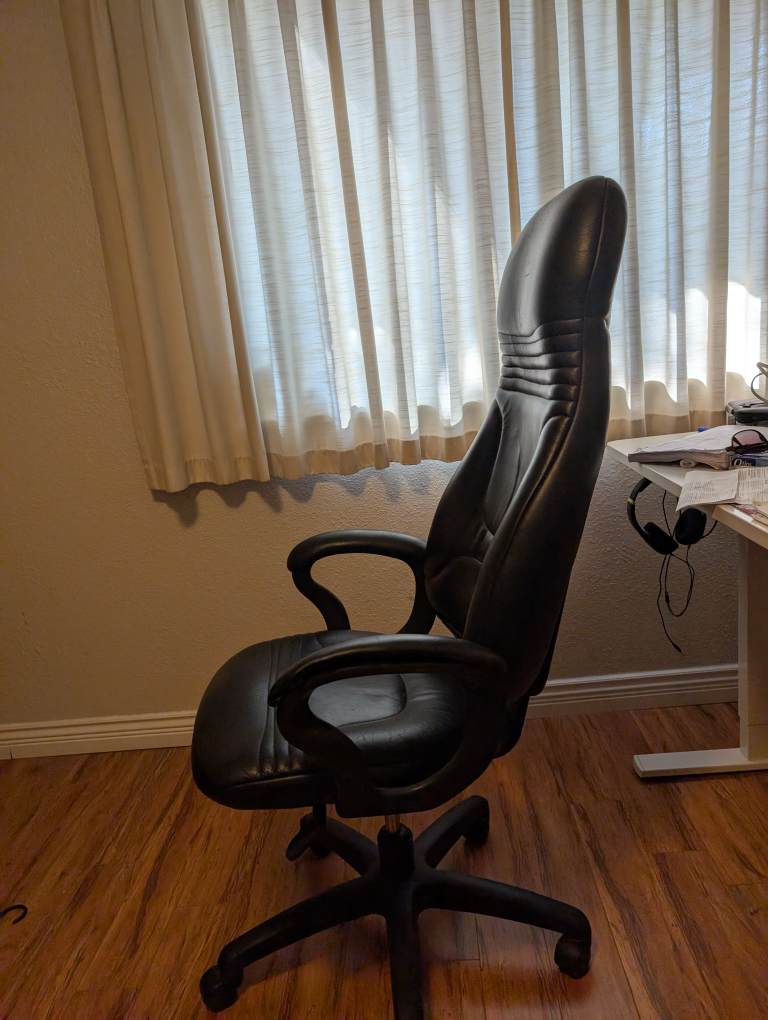 Black Leather Office Chair - photo 3