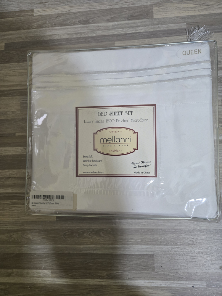 New Mellanni Queen Bed Sheet Set - White