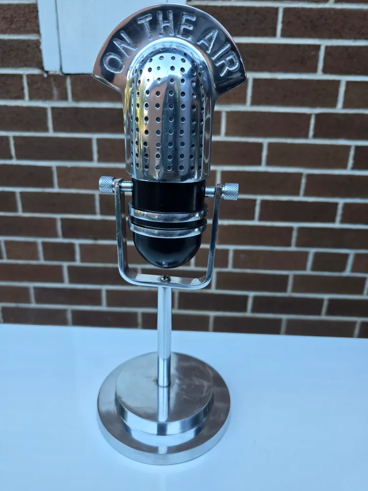 Retro Microphone Desk Decor - "On The Air" thumbnail