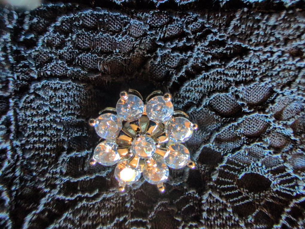 Black Lace Top with Rhinestone Buttons - photo 3
