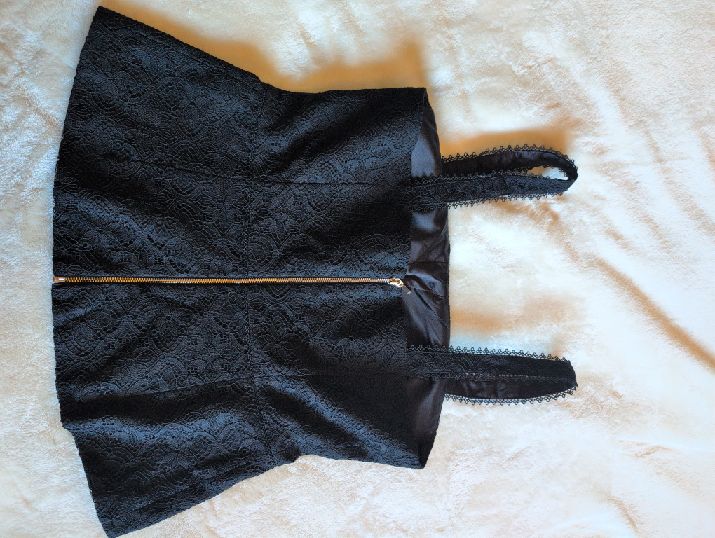 Black Lace Top with Rhinestone Buttons - photo 4