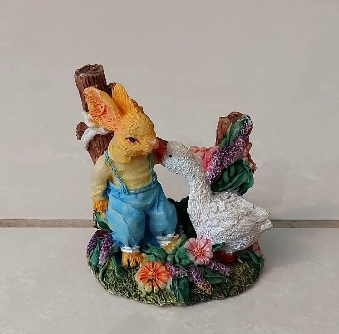 Rabbit and Goose Figurine thumbnail