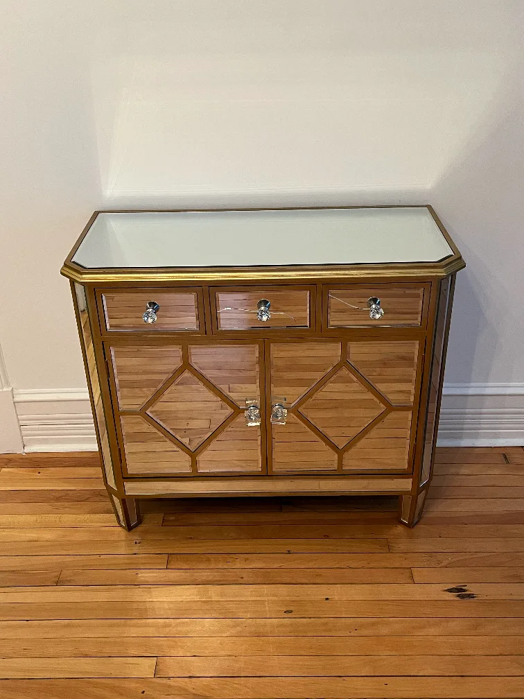 Gold mirror cabinet