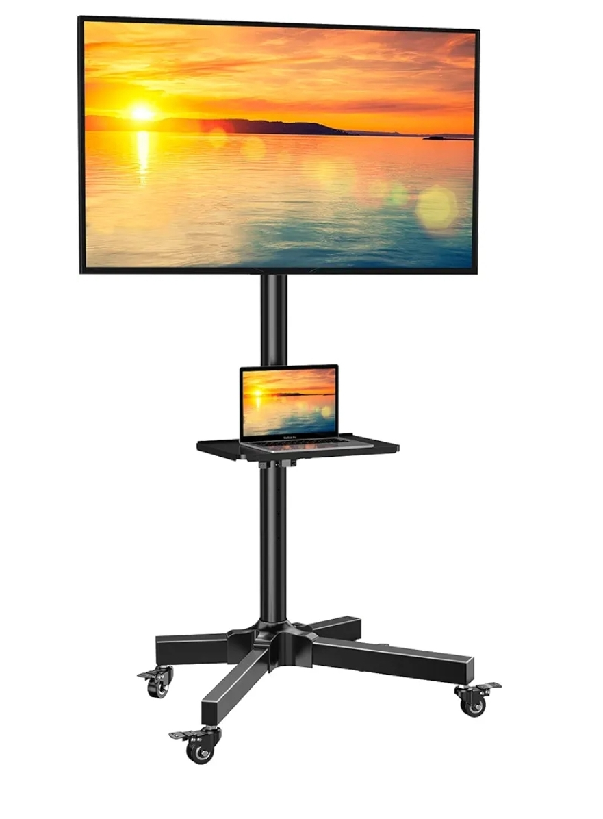Rolling TV Stand(23-60")with Mount & Shelf