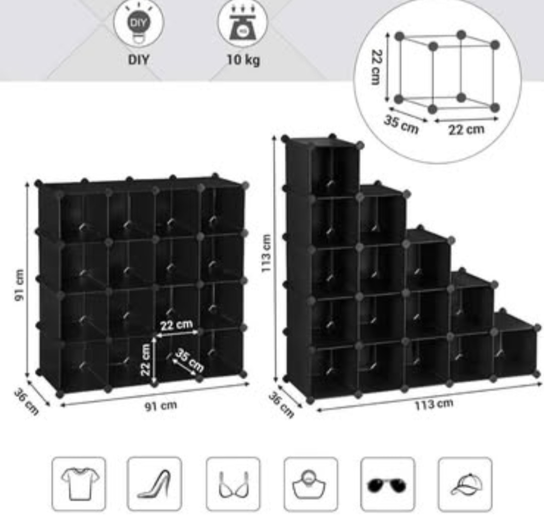 DIY Black Modular Shoe Rack - photo 4