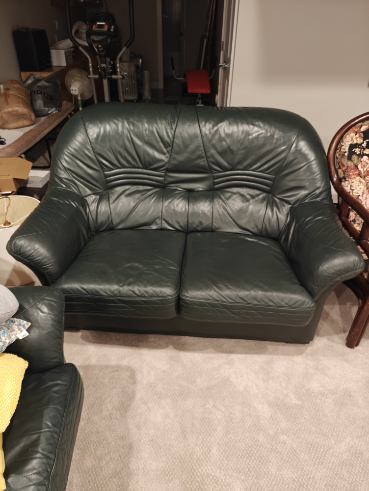 Green Leather Loveseat