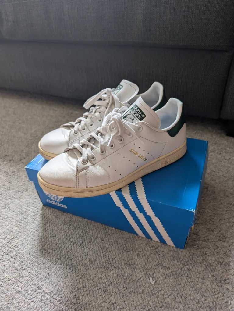 Adidas Stan Smith - White/Green - Size 9 thumbnail