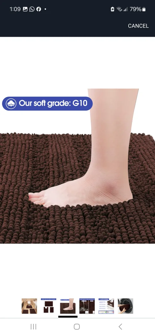 3-Piece Brown Bath Mat Set image indicator(3)