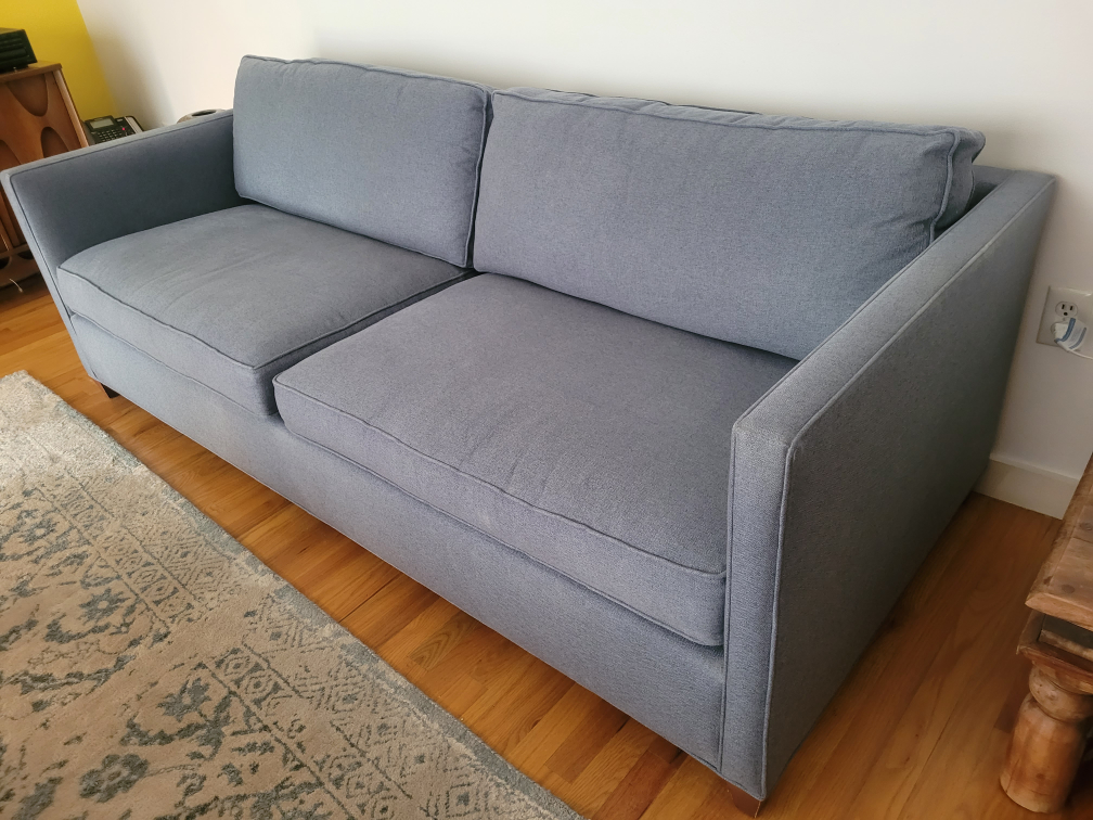 Crate and Barrel Blue Sofa Great Condition - photo 2