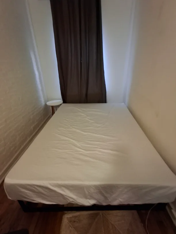 Sturdy Queen size metallic Bed Frame with mattress thumbnail
