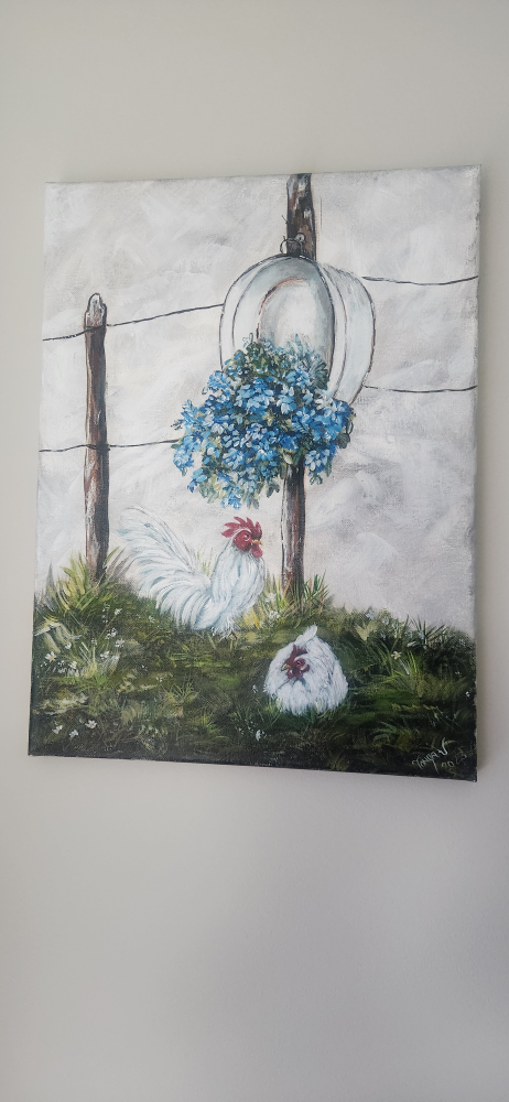 Rooster Painting on Canvas
