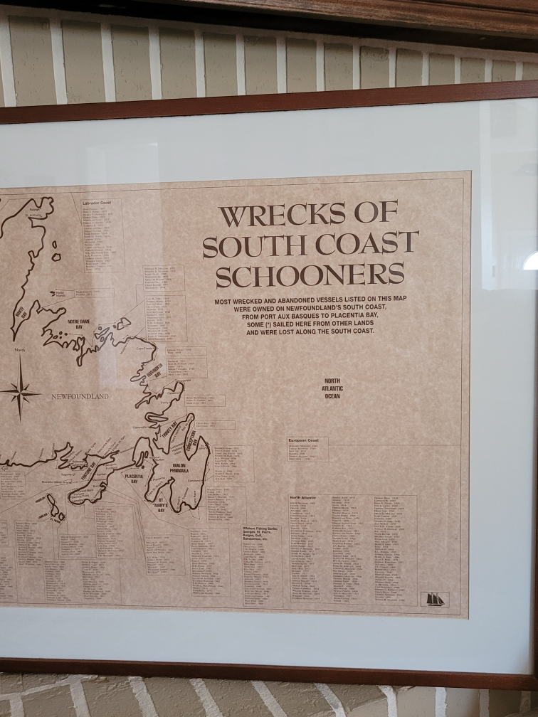 Framed 'Wrecks of South Coast Schooners' Map - photo 3