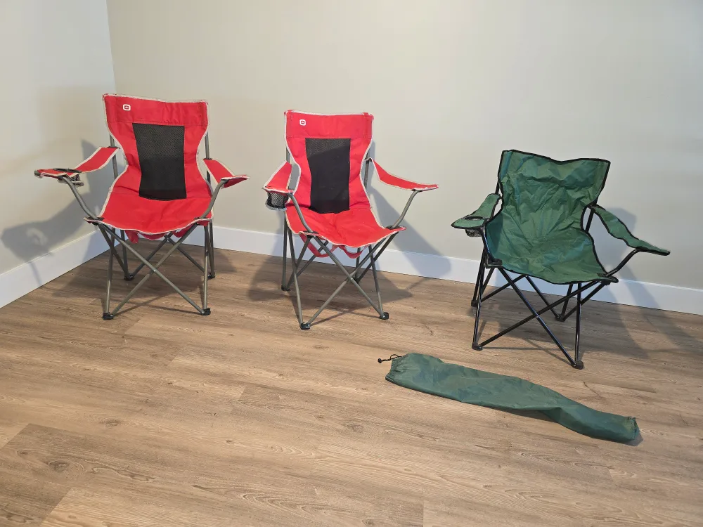 Woods Folding Camp Chair - Red & Green thumbnail
