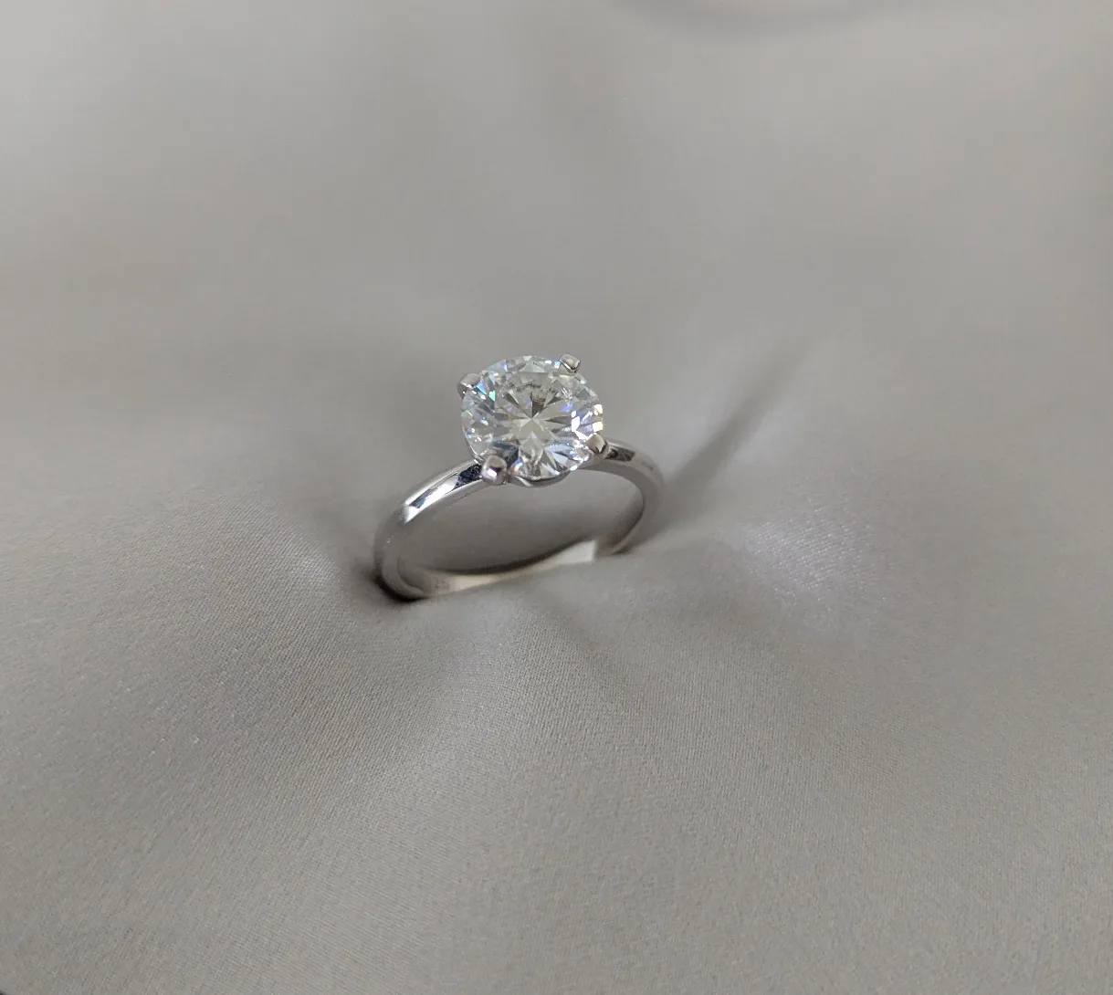 Moissanite Ring 925 Sterling Silver + 18K White Gold Plated image indicator(3)