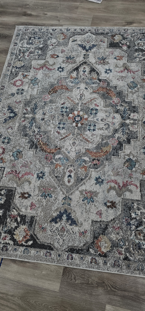 Area Rug - Grey, Floral Pattern - photo 3