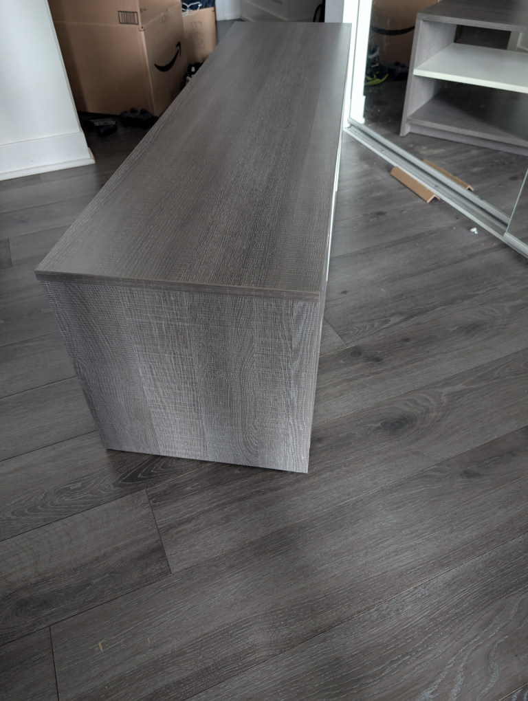 Grey & White TV Stand - photo 2