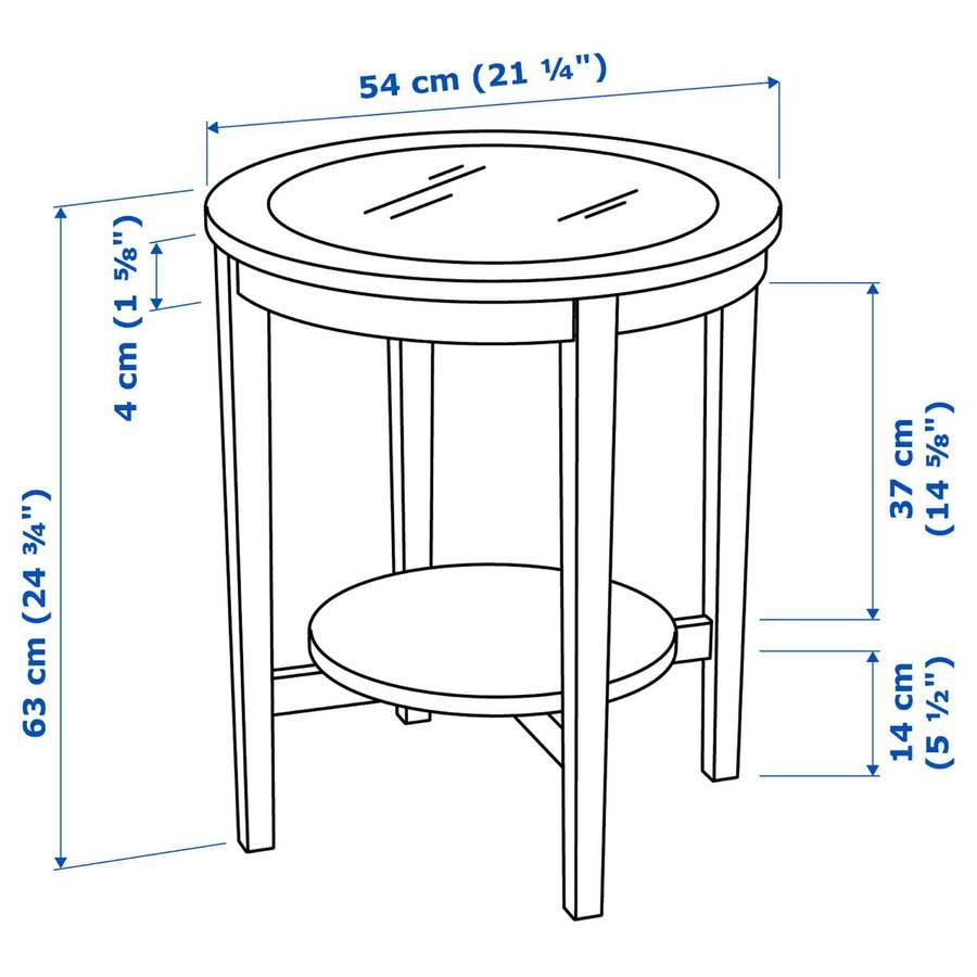 IKEA White Glass Top Round Side Table - photo 3