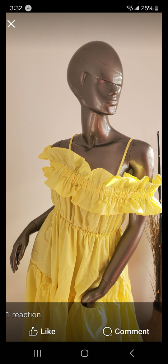 New Yellow Ruffle Tiered Dress - photo 2