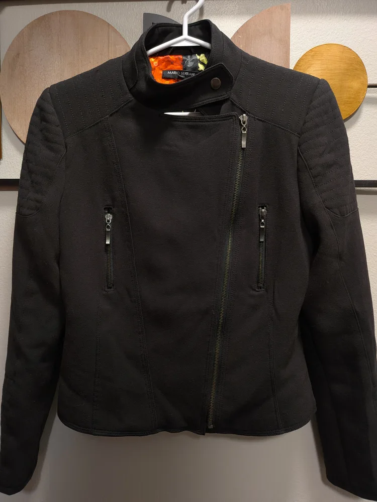 Mario Serrani Black Moto Jacket - Size 2 image indicator(3)