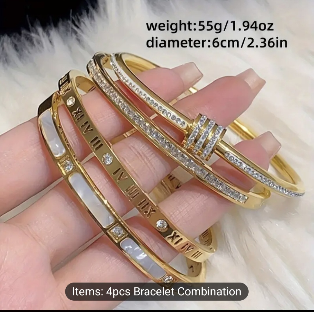 4pcs Gold Bracelet Combination