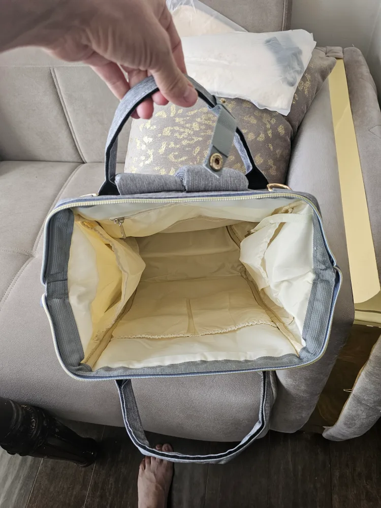 Balcony & Falcon Diaper Bag Backpack - Grey/White image indicator(6)