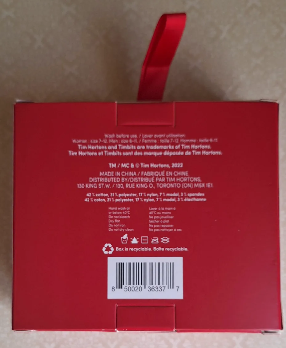 Tim Hortons Unisex Timbits Socks (Size 7-12) image indicator(4)