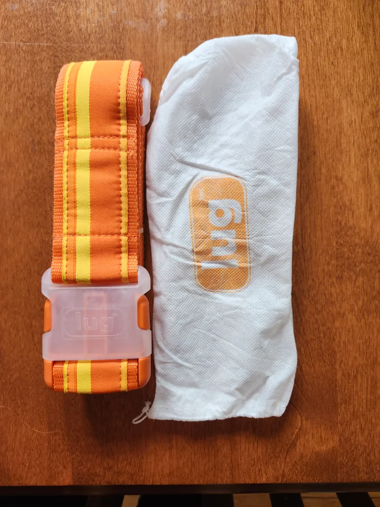 Lug Orange/Yellow Striped Luggage Strap - Brand  New thumbnail