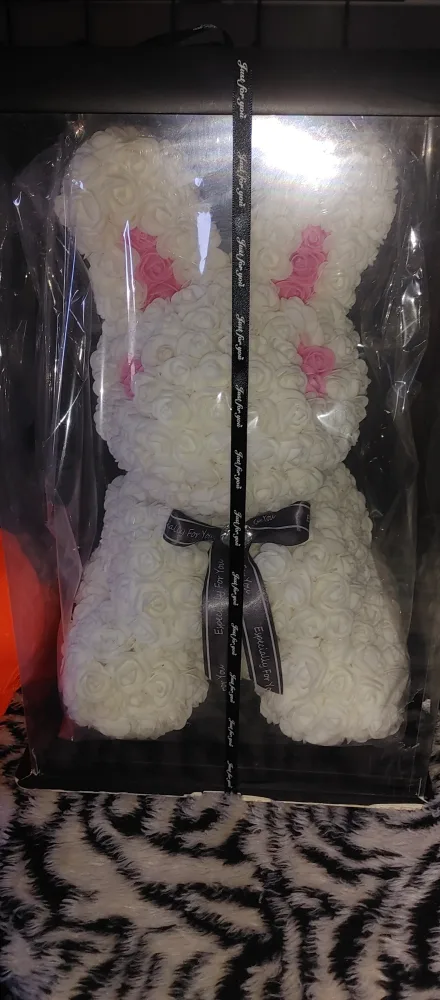 Rose Bear - White with Pink Accents thumbnail