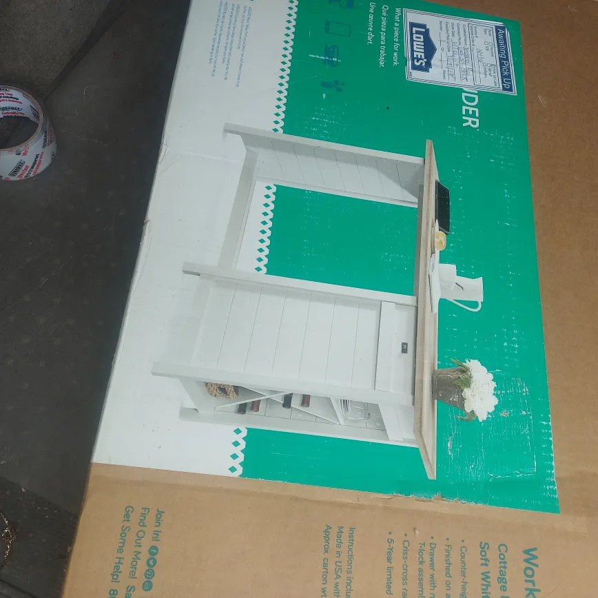 Sauder Cottage Road Soft White Work Table thumbnail