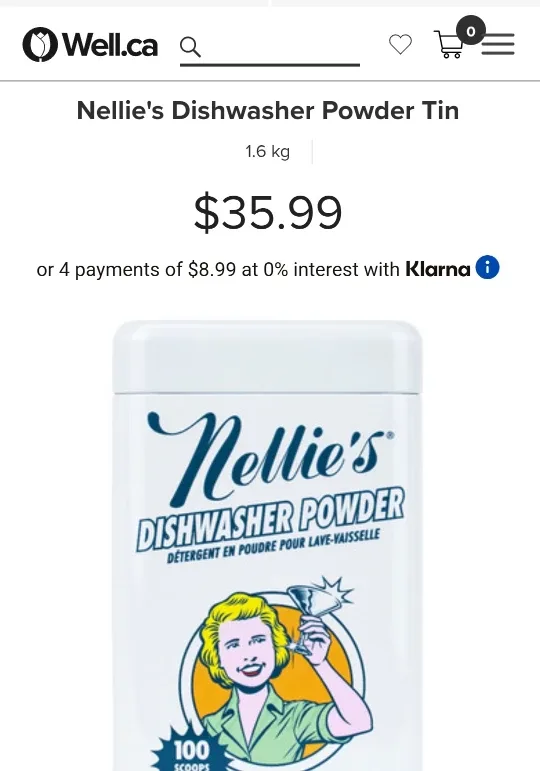 Nellie's Dishwasher Powder Tin - 1.6 kg thumbnail