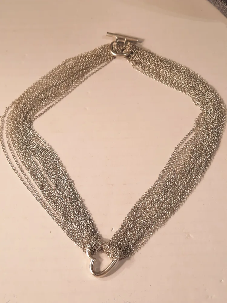 Tiffany & Co. Silver Heart Necklace, 20" image indicator(2)