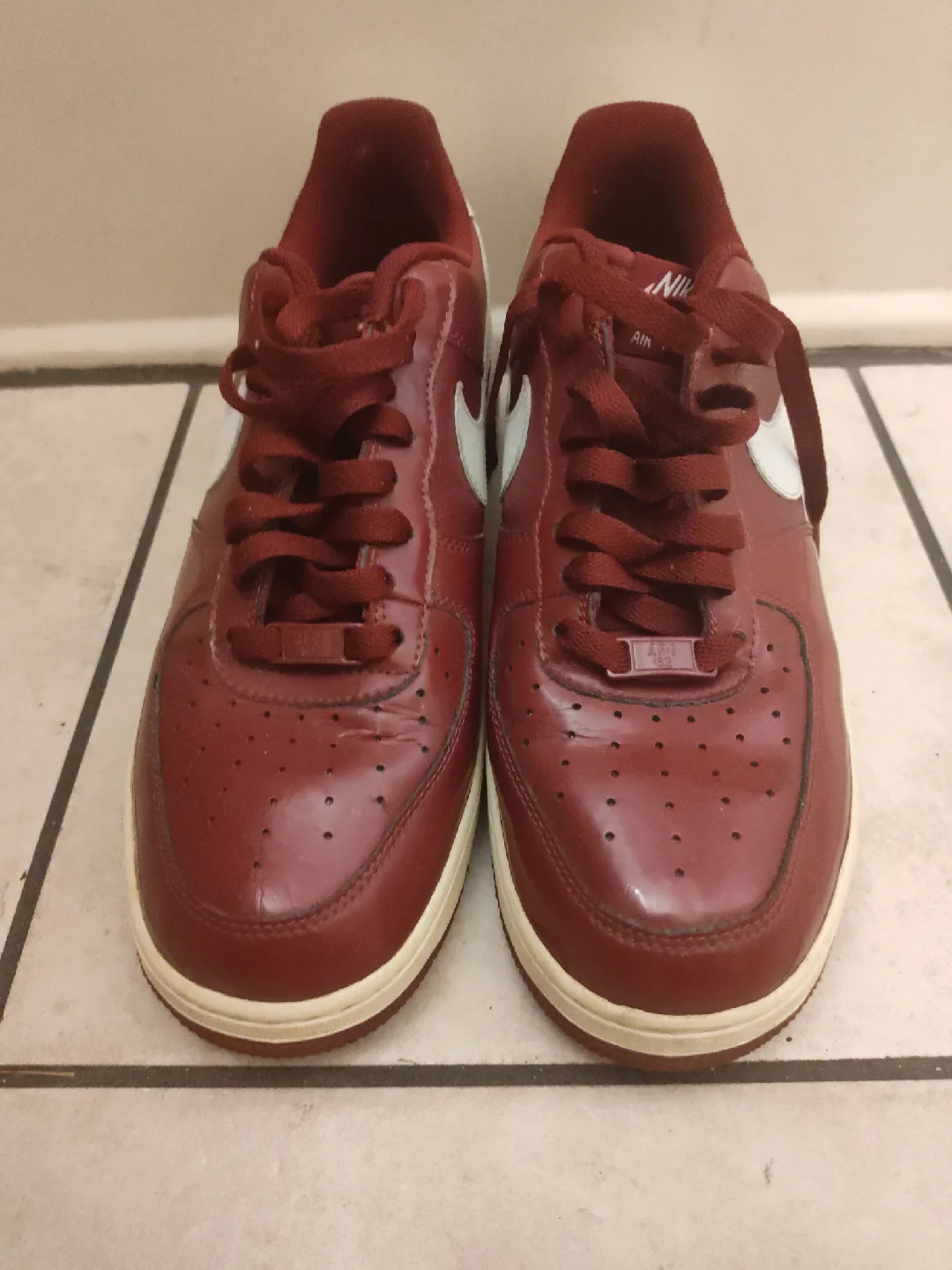 Nike Air Force 1 Maroon Sneakers (SIZE 9) thumbnail