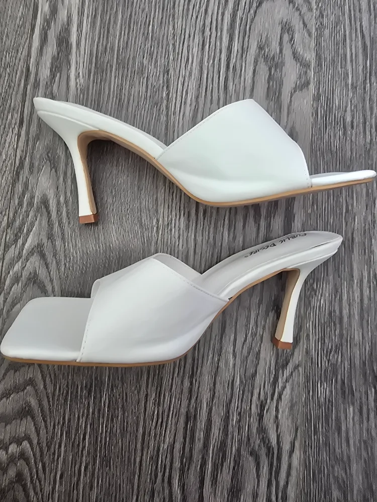 Public Desire White Heels - Size 9 thumbnail