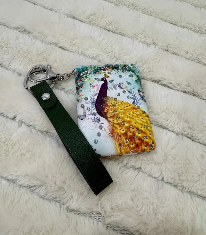 Peacock Design Compact Mirror with Strap image indicator(8)