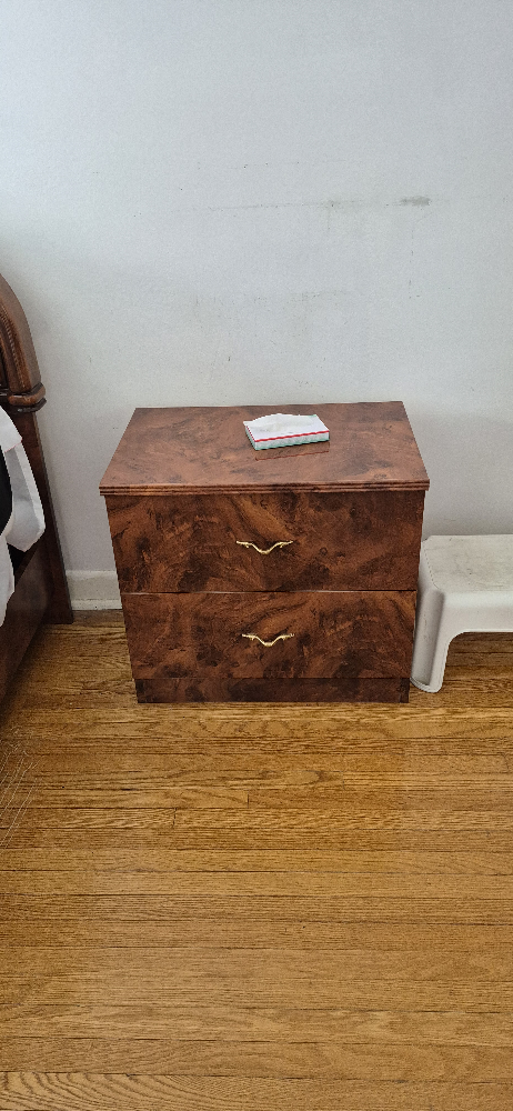 Two Wooden 2-Drawer Nightstand