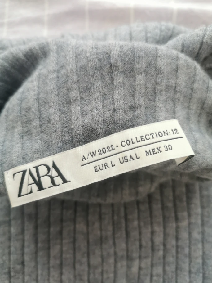 Zara Grey Ribbed Turtleneck - Size L - photo 2