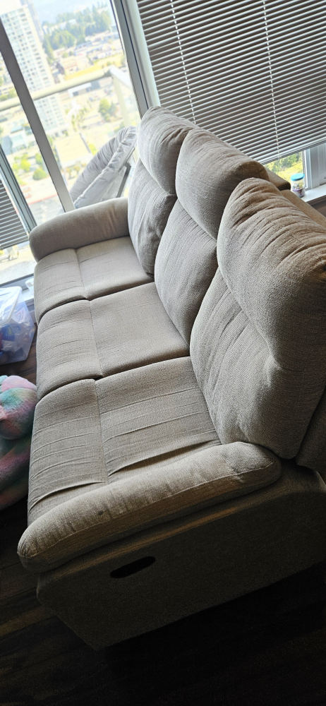 Beige Fabric Reclining Sofa - photo 2